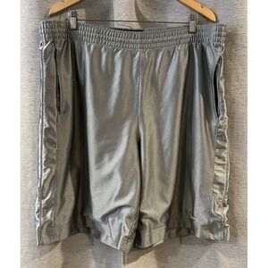 Vintage Y2K‎ Nike Basketball Shorts Mens XL Silver Gray Silky Shiny Dazzle Baggy